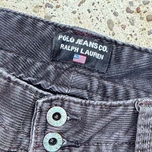 Polo by Ralph Lauren Women’s faded  Black Corduroy Flare Leg Jeans
